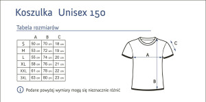 koszulka unisex 150 wymiary